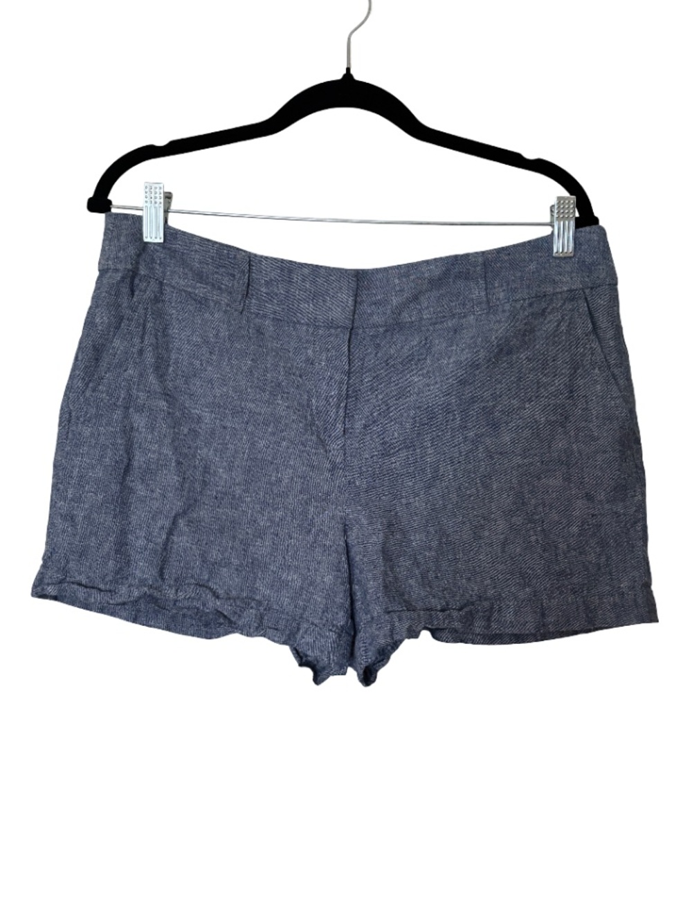 LOFT Linen Cotton Blend Blue Shorts Coastal Beachy